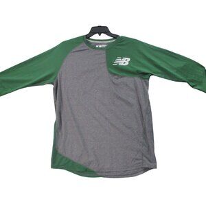 New Balance Mens Green & Gray Raglan 3/4 Sleeve Athletic Shirt Size XL